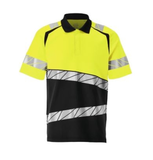 MASCOT® ACCELERATE SAFE Polo-Shirt Premium , Schwarz/Gelb