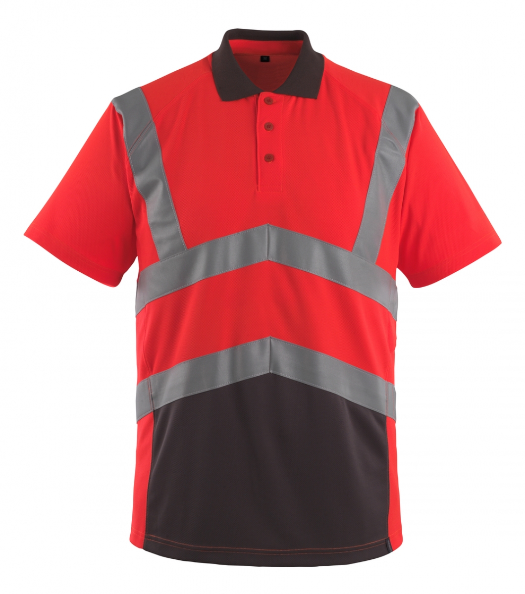 MASCOT-Workwear, Warnschutz T-Shirt, Anadia,  140 g/m, rot/dunkelanthrazit