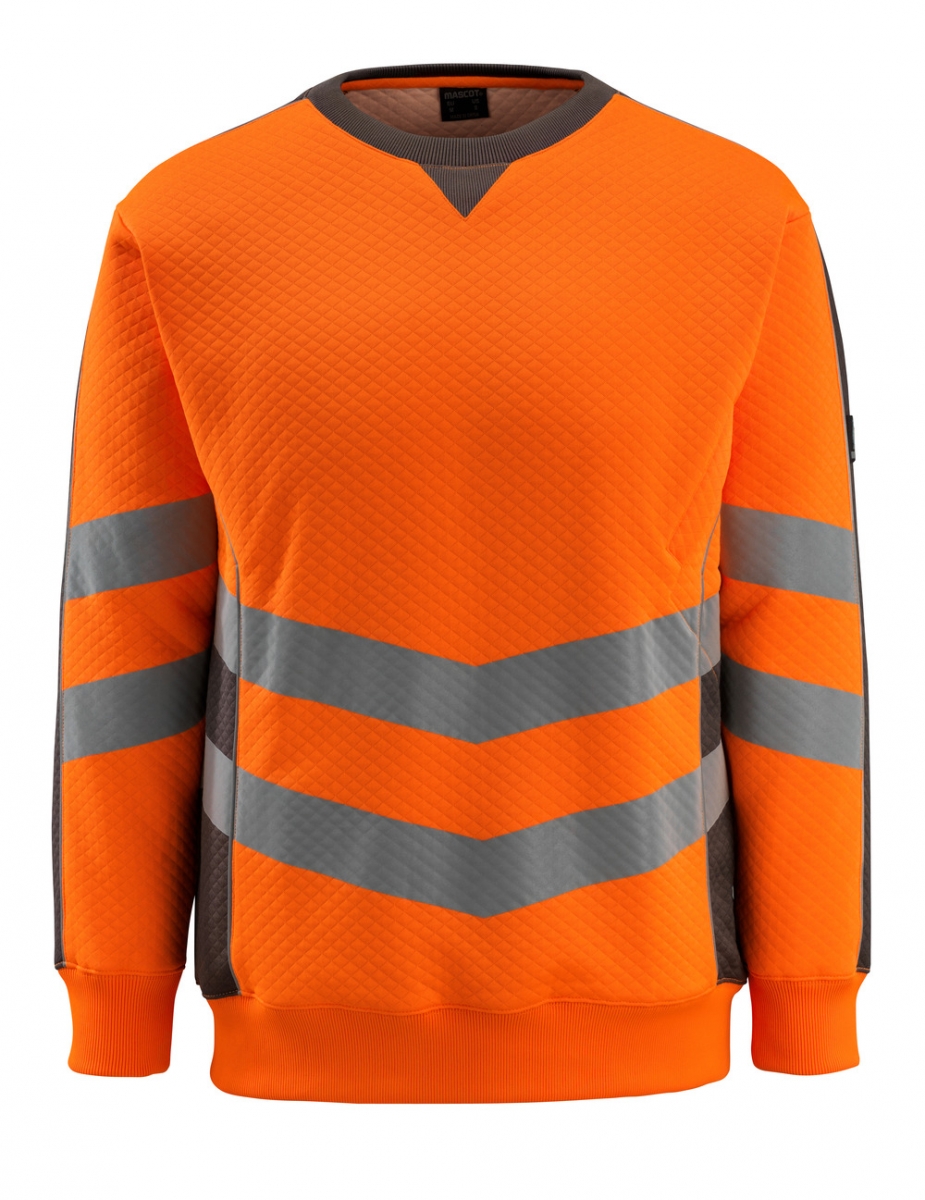 MASCOT-Workwear, Warnschutz-Sweatshirt, Wigton,  310 g/m, orange/dunkelanthrazit