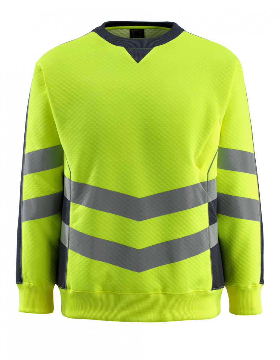 MASCOT-Workwear, Warnschutz-Sweatshirt, Wigton, 310 g/m², gelb/schwarzblau