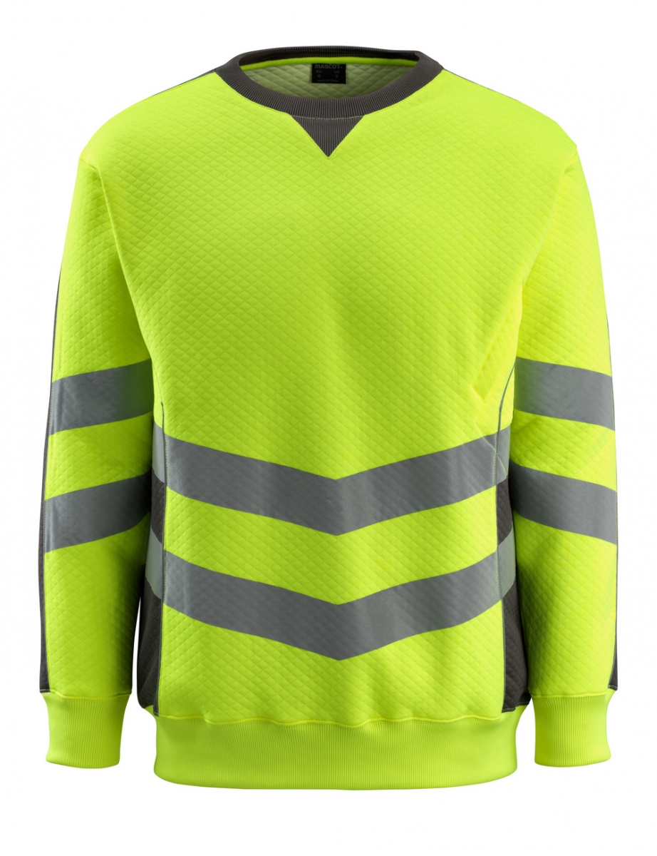 MASCOT-Workwear, Warn-Schutz-Sweatshirt, Wigton, SAFE SUPREME, 310 g/m, gelb/dunkelanthrazit
