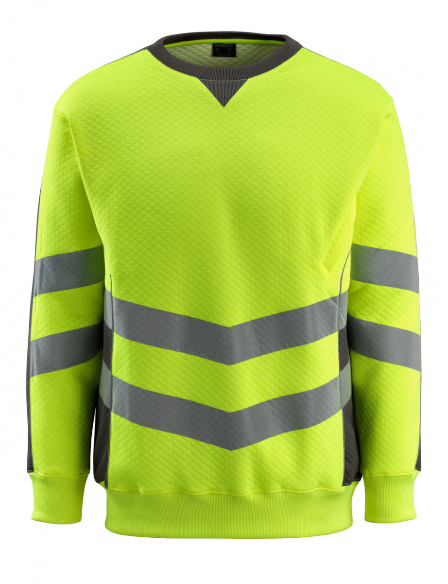 MASCOT-Workwear, Warn-Schutz-Sweatshirt, Wigton, SAFE SUPREME, 310 g/m², gelb/dunkelanthrazit