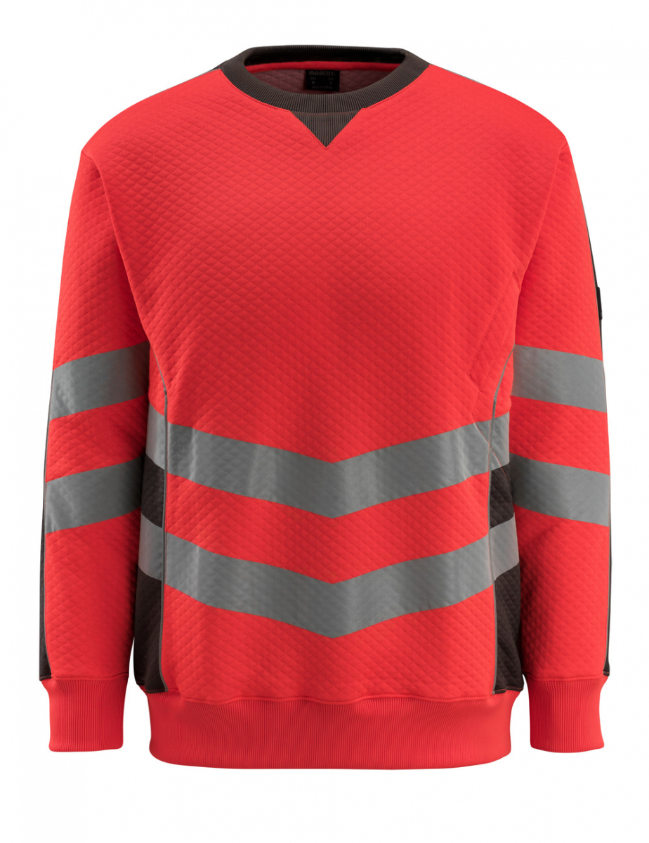 MASCOT-Workwear, Warnschutz-Sweatshirt, Wigton, 310 g/m², rot/dunkelanthrazit