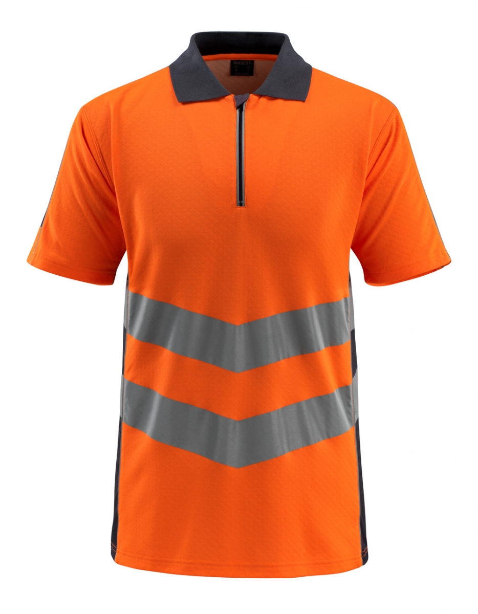 MASCOT-Workwear, Warnschutz-Polo-Shirt, Murton,  170 g/m, orange/schwarzblau