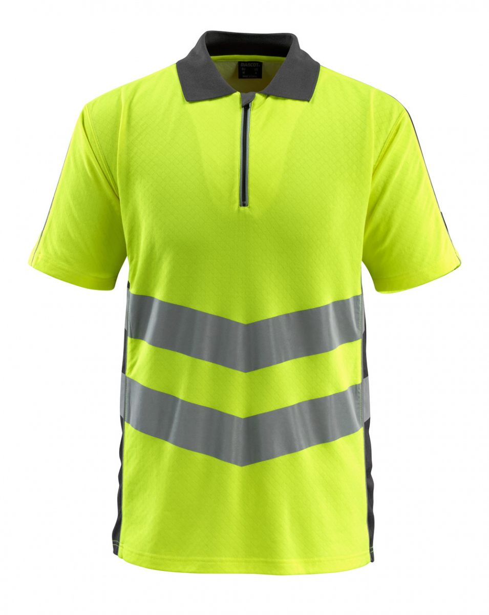 MASCOT-Workwear, Warn-Schutz-Polo-Shirt, Murton, SAFE SUPREME, 170 g/m², gelb/dunkelanthrazit