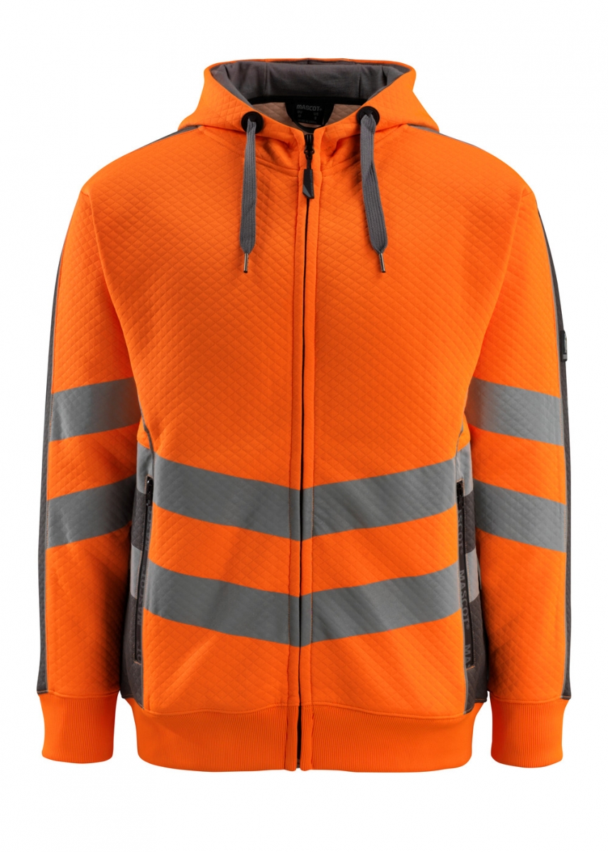 MASCOT-Workwear, Warnschutz-Sweatshirt, Corby,  310 g/m, orange/dunkelanthrazit