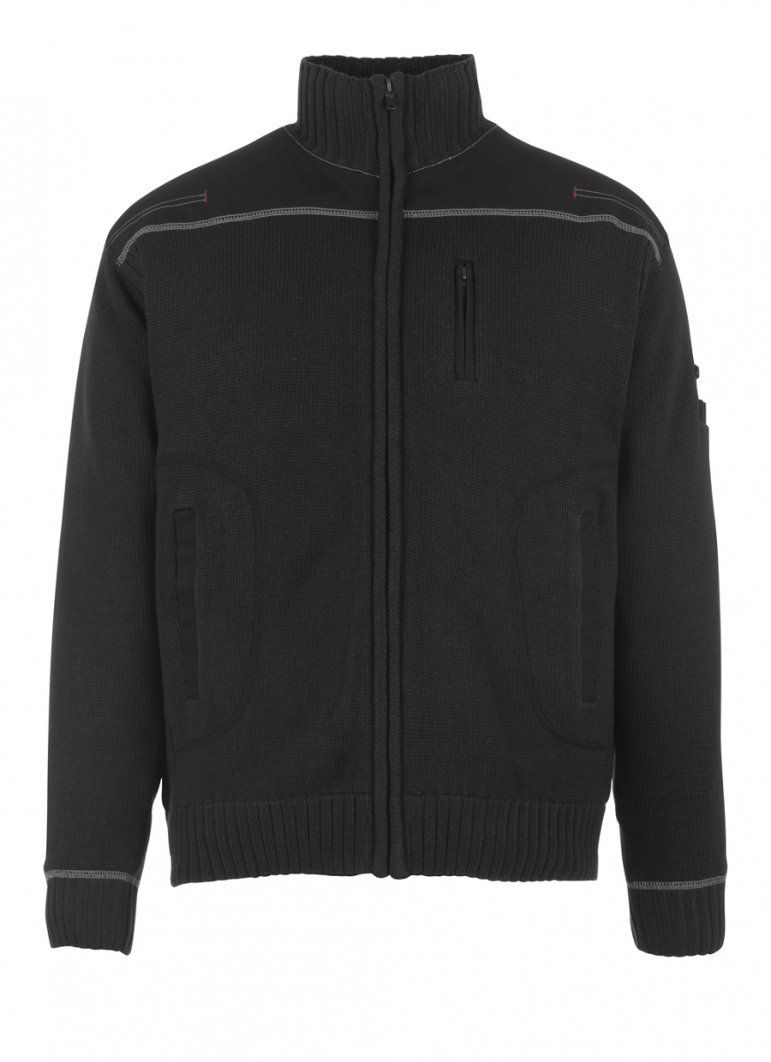 MASCOT-Strickjacke, Arta, FRONTLINE, 540 g/m², schwarz