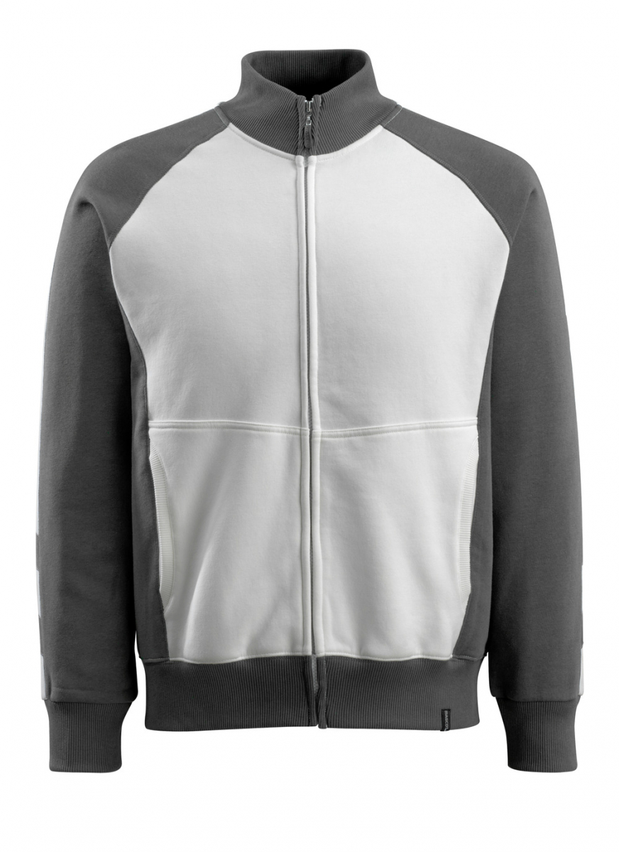 MASCOT-Worker-Shirts, Sweatshirt, Amberg, 340 g/m², weiß/dunkelanthrazit