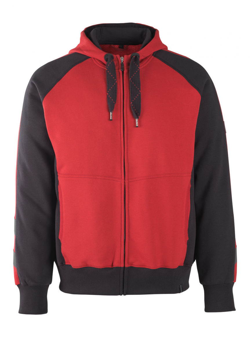MASCOT-Worker-Shirts, Kapuzensweatshirt, Wiesbaden, 340 g/m², rot/schwarz