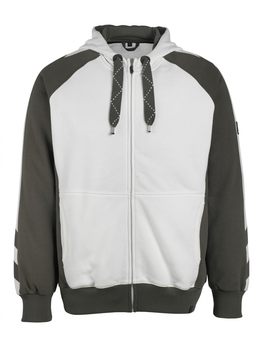 MASCOT-Worker-Shirts, Kapuzensweatshirt, Wiesbaden, 340 g/m², weiß/dunkelanthrazit