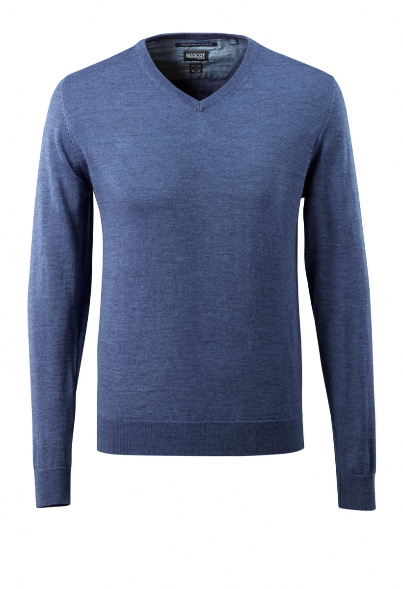 MASCOT-Workwear, Klteschutz, Strickpullover, 240 g/m, blau-meliert