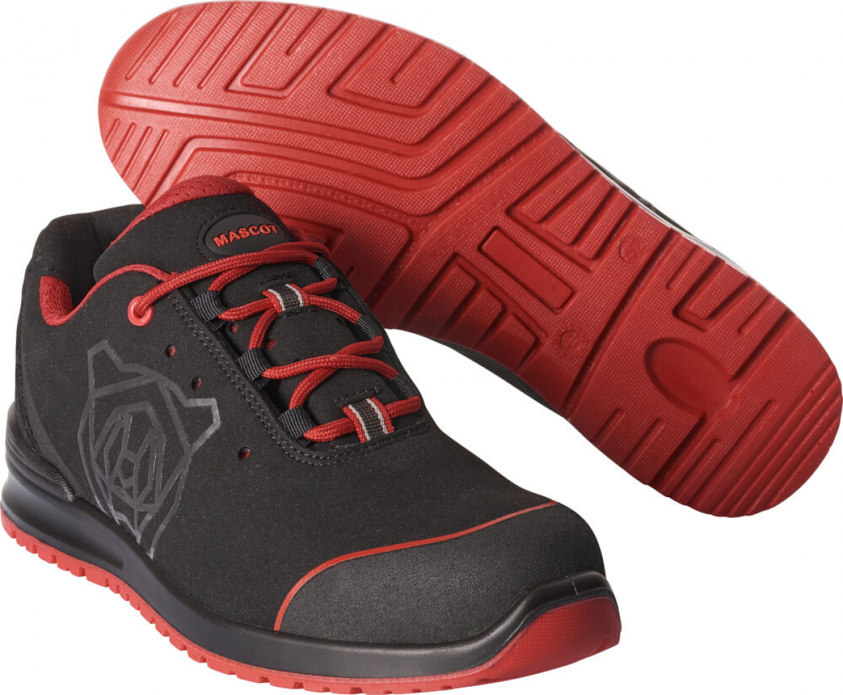 MASCOT-Sicherheitshalbschuhe, S1P, FOOTWEAR, schwarz/rot