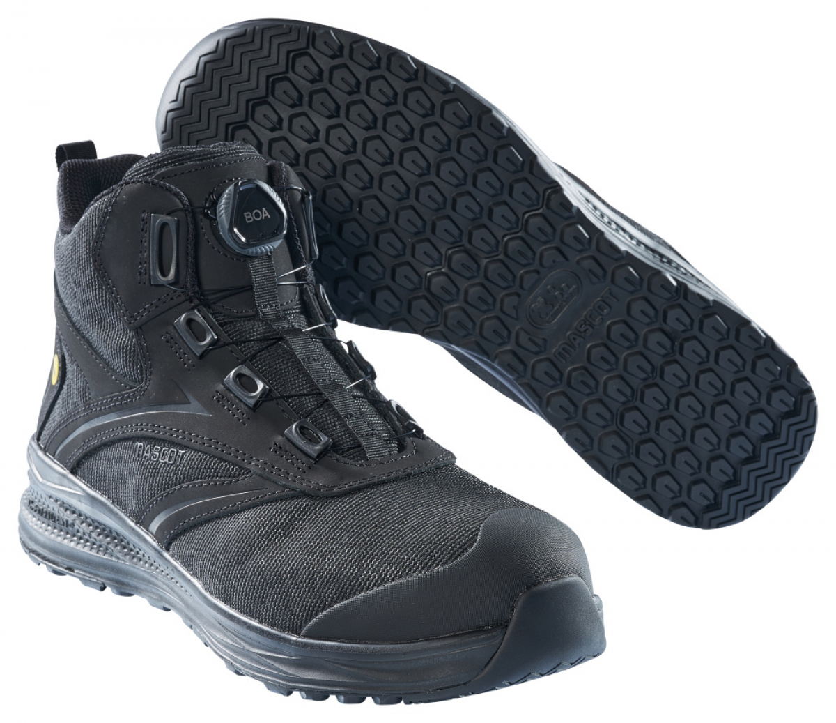 MASCOT-Sicherheitshochschuhe, S1P, BOA Fit System, FOOTWEAR CARBON, schwarz