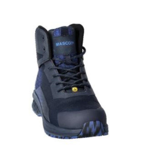 Sicherheitsstiefel S3S, Schnürsenkel, Schwarzblau/Azurblau