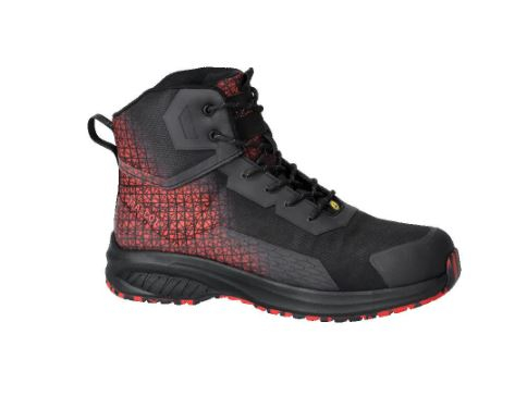 Sicherheitsstiefel S3S, Schnürsenkel, Schwarz/Rot