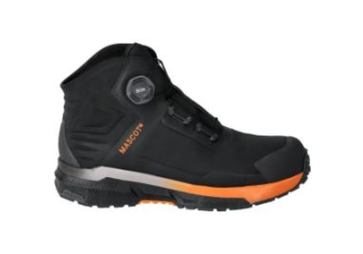Sicherheitsstiefel S3S, BOA® Fit System, Schwarz/Orange