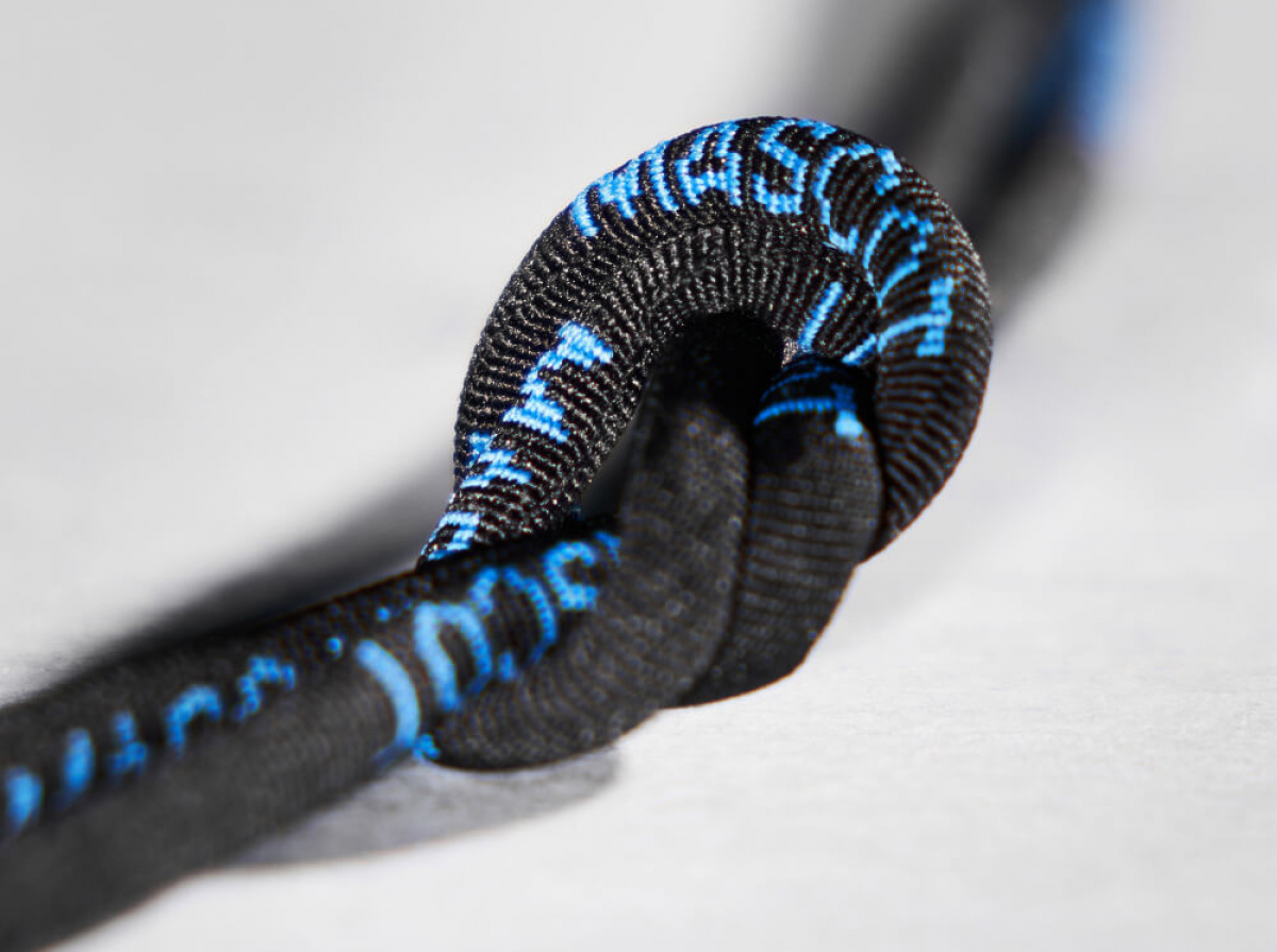 MASCOT-Schnürsenkel mit Logo, FOOTWEAR, schwarz/kornblau