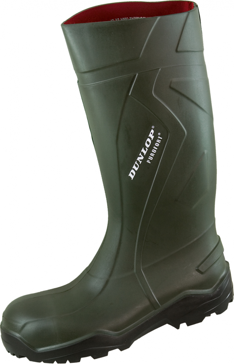 DUNLOP-Footwear, PU-Arbeits-Gummi-Stiefel, Purofort+, o. Kappe, (1908), grün