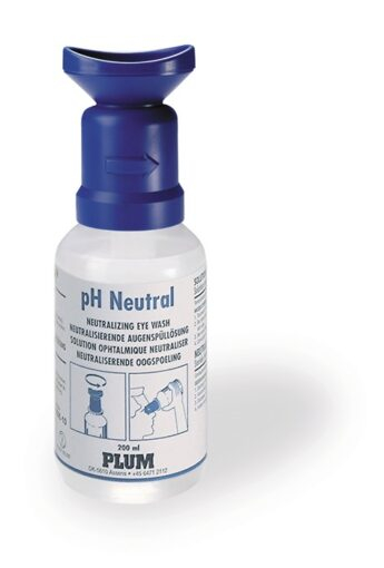 AUGENSPÜLFLASCHE, 200 ml (pH neutral), mit Augenschale/Staubkappe, Karton á 10 Stück.