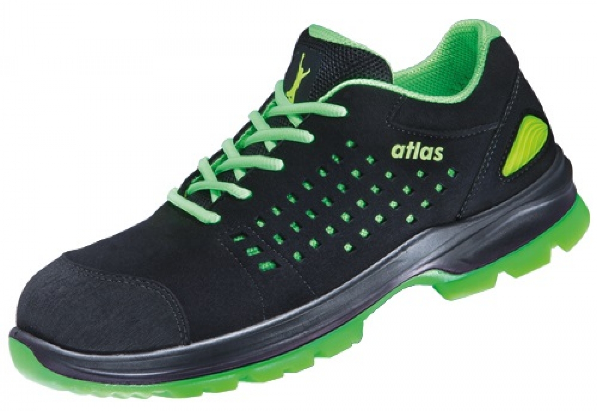 ATLAS-S1-Sicherheitshalbschuhe, SL 20 green, ESD, Weite 12, schwarz/grn