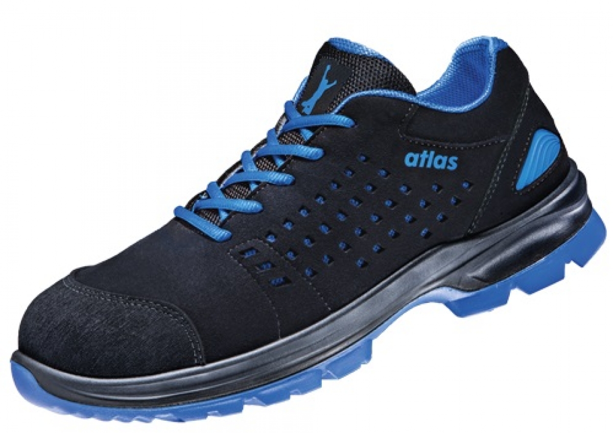 ATLAS-S1-Sicherheitshalbschuhe, SL 40 blue, ESD, Weite 12, schwarz/blau
