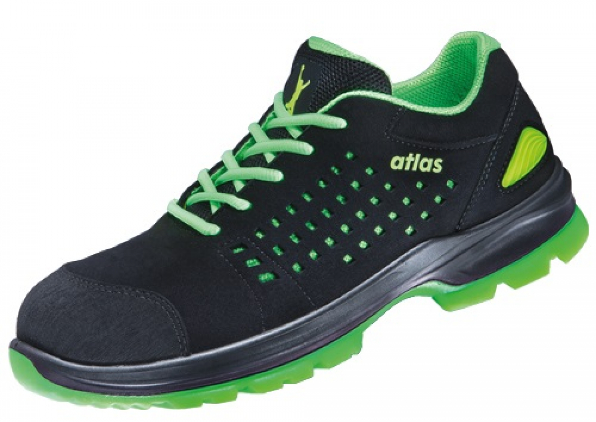 ATLAS-S1P-Sicherheitshalbschuhe, SL 205 green, ESD, schwarz/grn