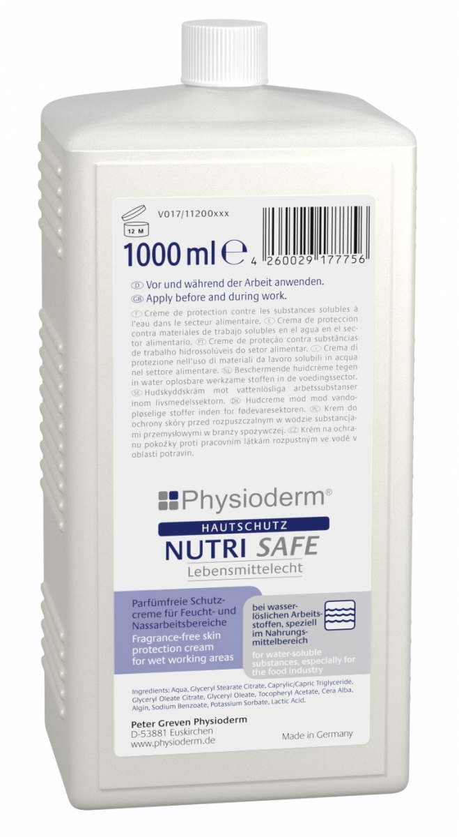 GREVEN-Hygiene, Hautschutz-Lotion, Nutri Safe`, 1000 ml Hartflasche
