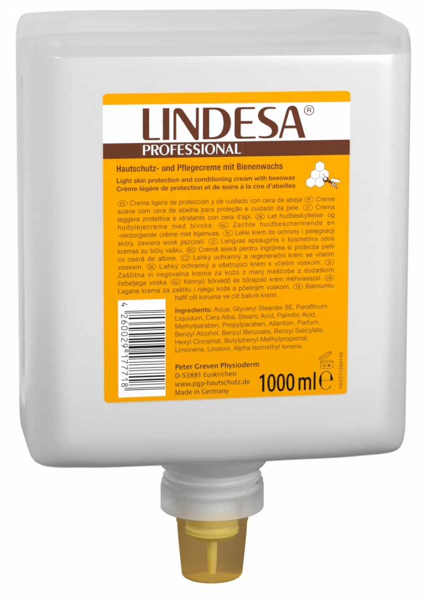GREVEN-Hygiene, HAUTSCHUTZCREME, `LINDESA Professional`, 1000 ml Neptuneflasche