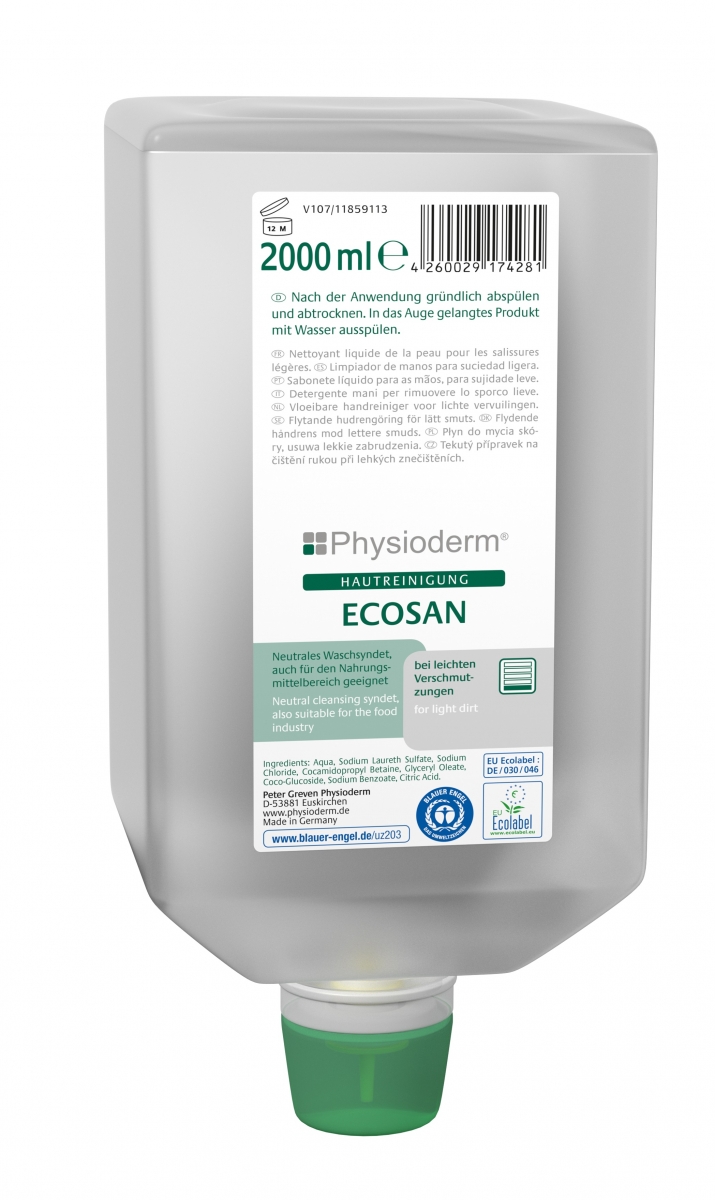 GREVEN-Hygiene, HAUTREINIGUNG, `Ecosan`, 2000 ml Faltflasche