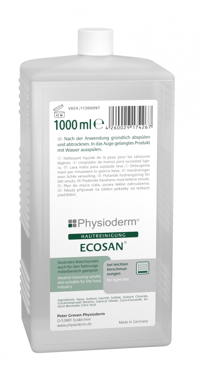 GREVEN-Hygiene, HAUTREINIGUNG, `Ecosan`, 1000 ml Hartflasche