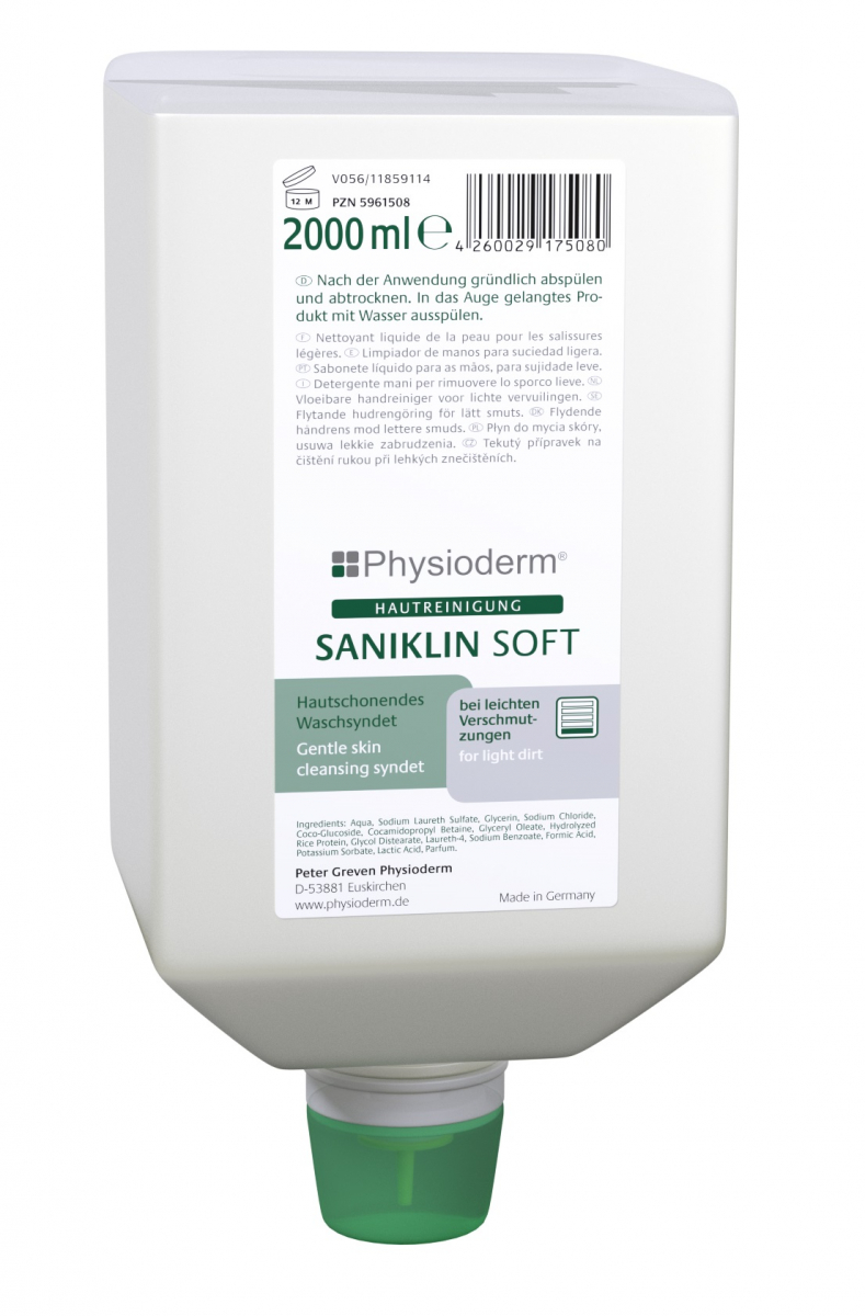 GREVEN-Hygiene, HAUTREINIGUNG, `Saniklin Soft`, 2000 ml Faltflasche