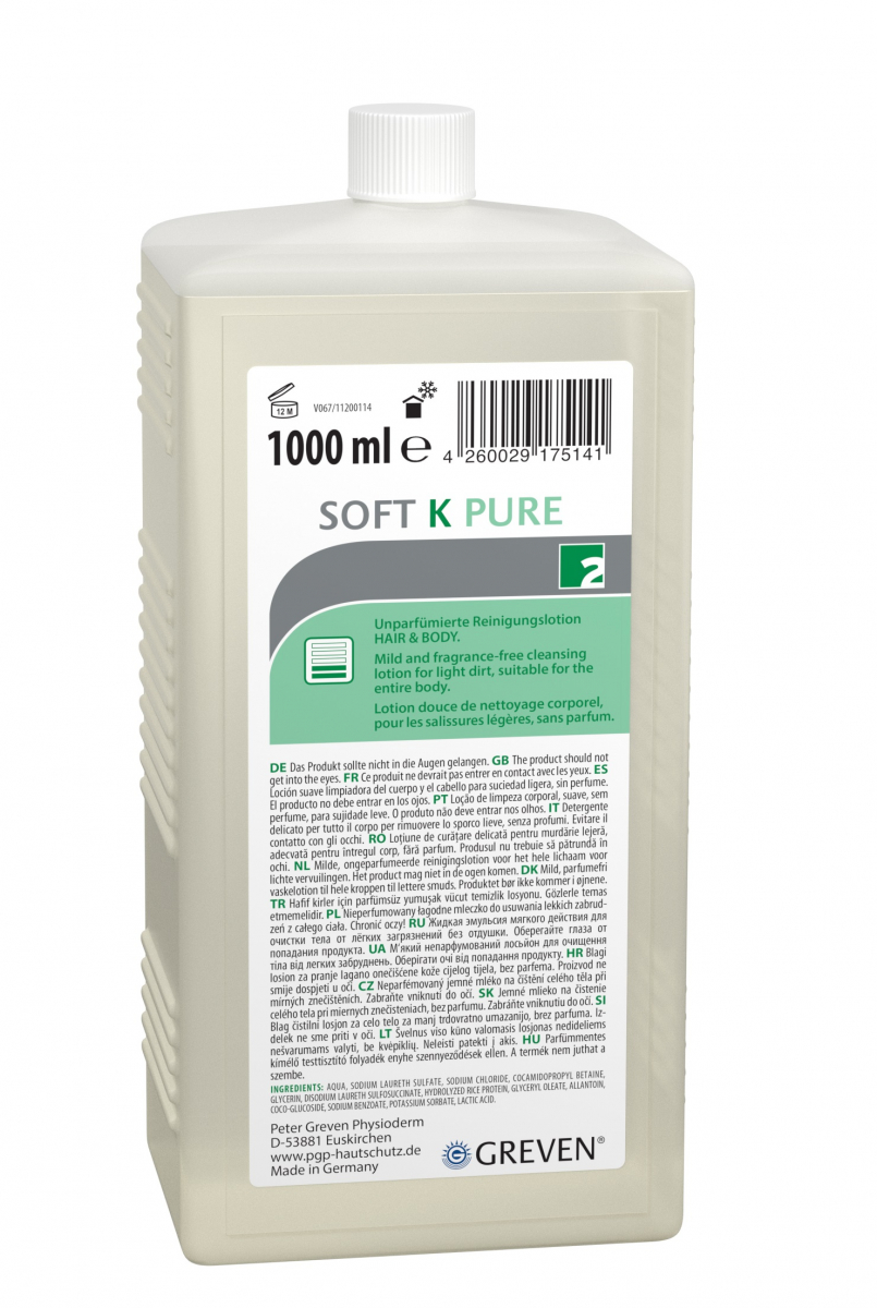 GREVEN-Hygiene, REINIGUNGSLOTION, `Ivraxo soft K`, unparfümiert, 1000 ml Flasche