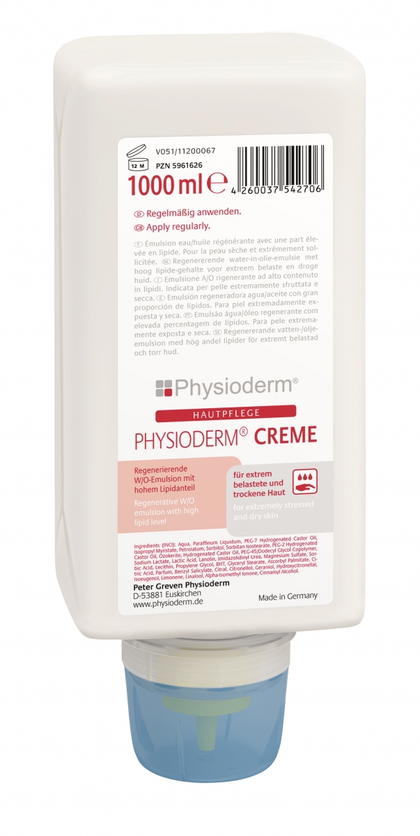 GREVEN-Hygiene, Hautpflege-Lotion, Physioderm Creme`, 1000 ml Faltflasche