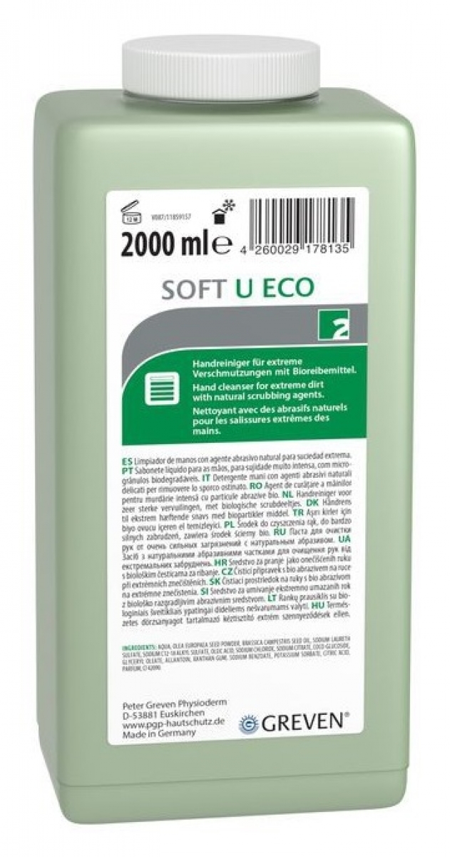 GREVEN-Hygiene, HAUTREINIGUNG, `GREVEN-Hygiene, Soft U eco, 2000 ml Hartflasche