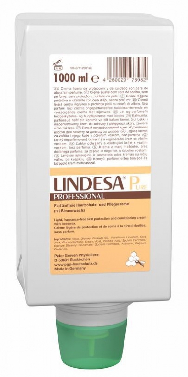 GREVEN-Hygiene, HAUTSCHUTZCREME, `LINDESA Pure Professional`, 1000 ml Varioflasche
