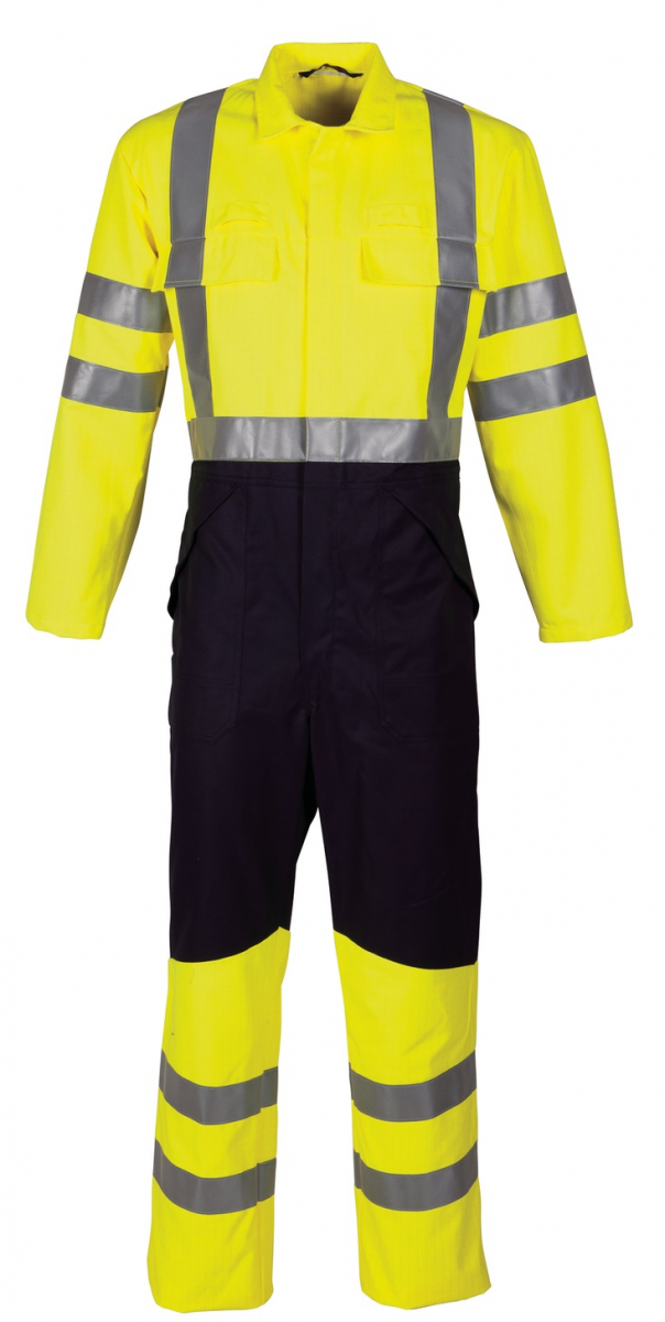 HAVEP-Warnschutz-Overall, 320 g/m, fluor gelb/marine