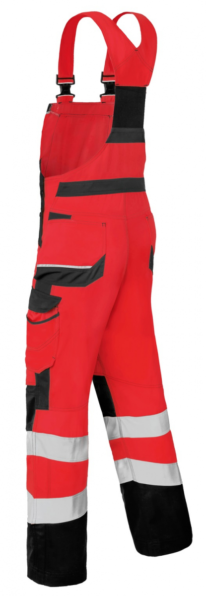 HAVEP-Warnschutz-Latzhose, 290 g/m², leuchtrot-kohlengrau