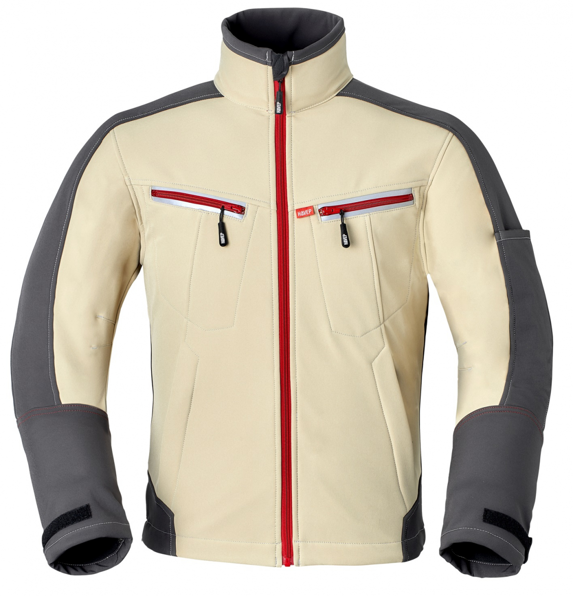 HAVEP-Softshell-Jacke, 320 g/m, sand/kohlengrau