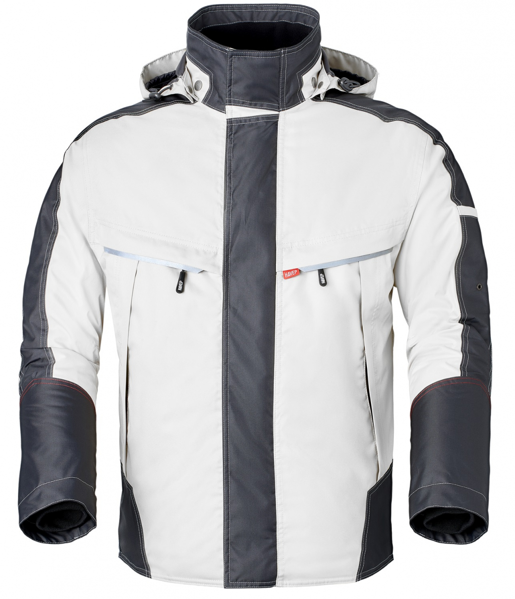 HAVEP-Parka, 195 g/m², weiß/charcoal-grau