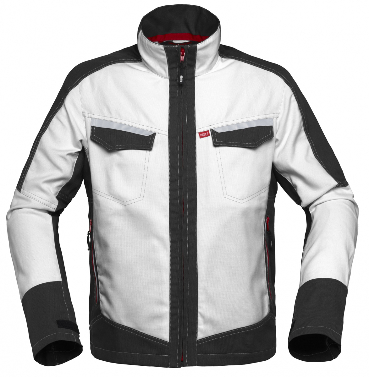 HAVEP-Langjacke, 260 g/m², weiß/charcoal-grau