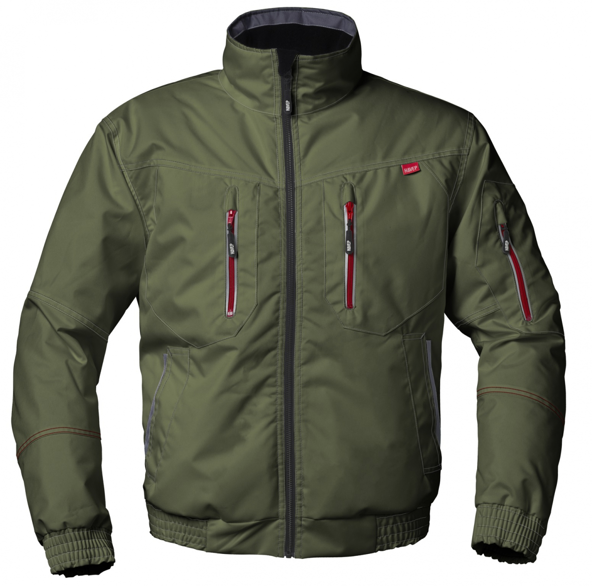 HAVEP-Pilotenjacke, 195 g/m, waldgrn/kohlengrau