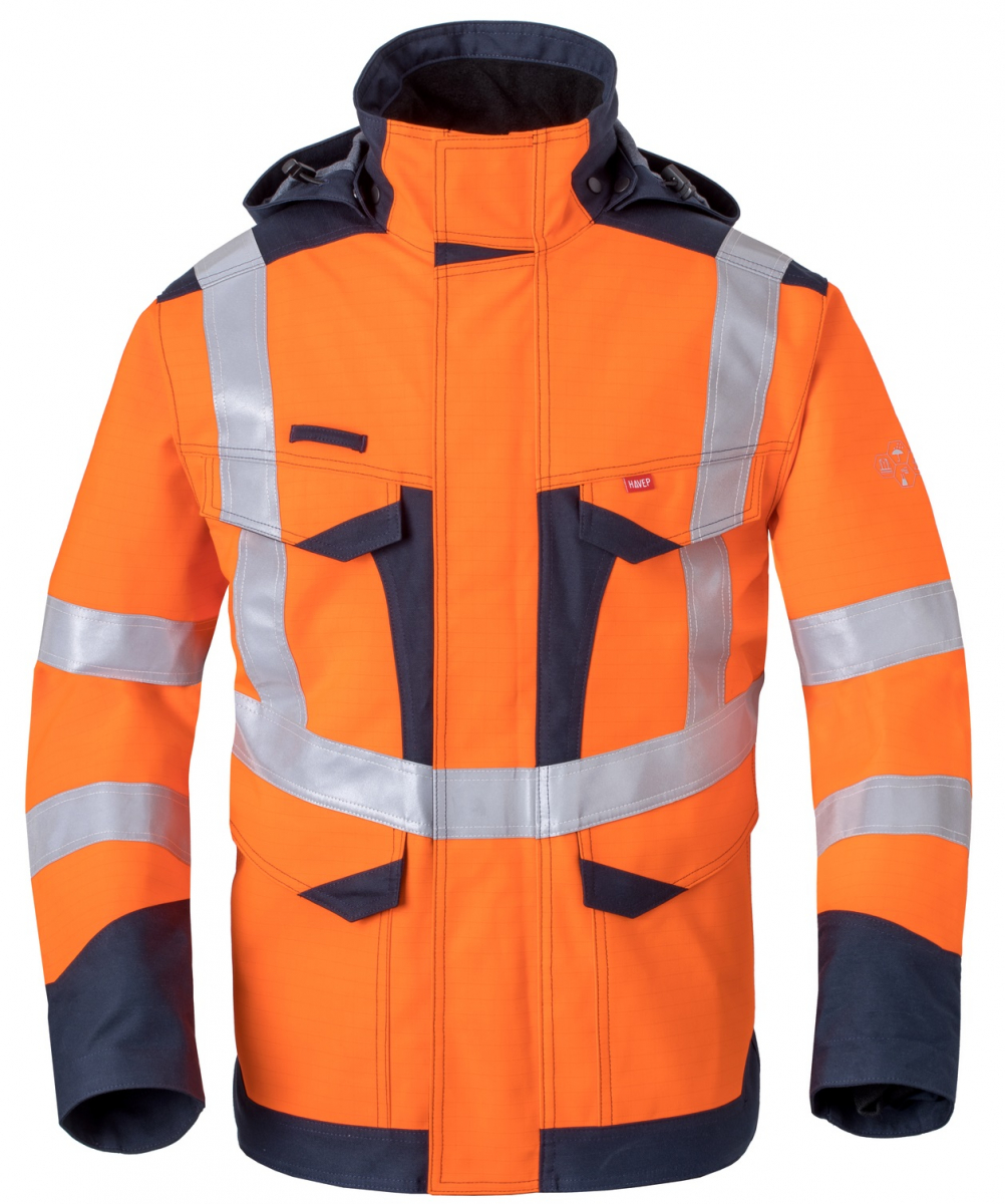 HAVEP-Warnschutz-Parka, 395 g/m, leuchtorange/marine