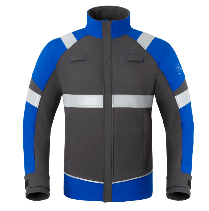 HAVEP-Softshelljacke, 5safety Image+, flammhemmend, antistatisch, charcoal/royalblau