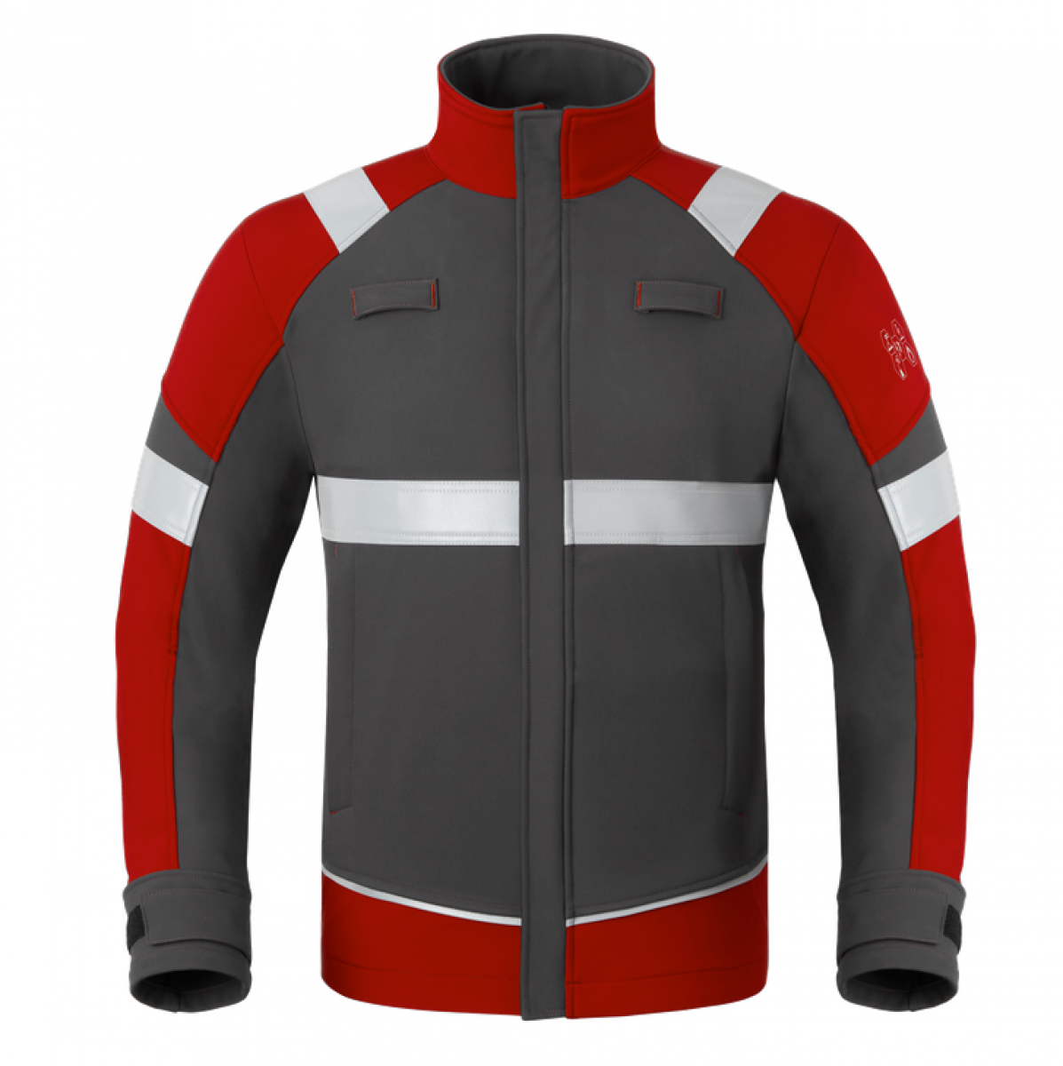 HAVEP-Softshelljacke, 5safety Image+, flammhemmend, antistatisch, charcoal/rot