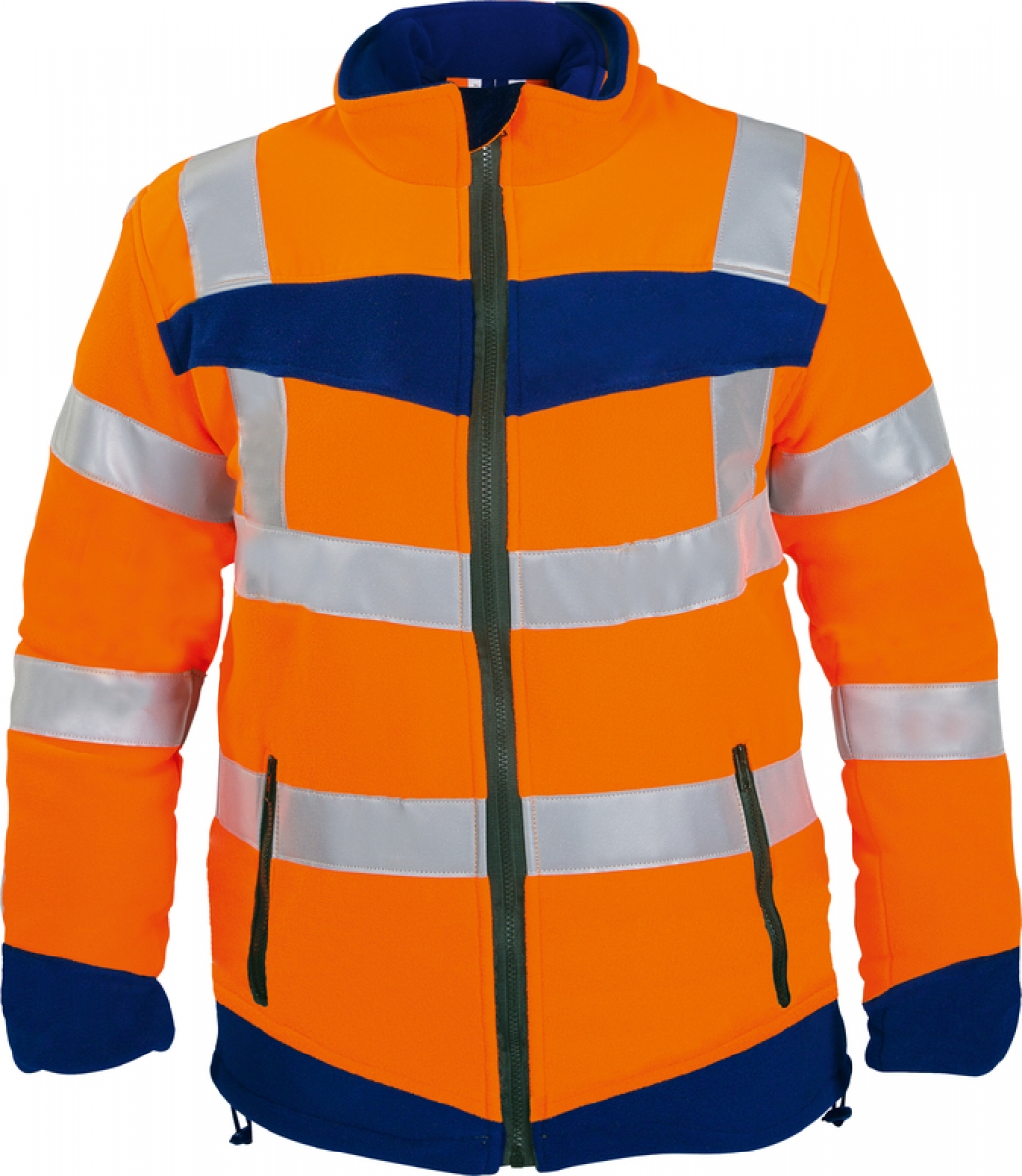 WATEX-Warnschutz, Fleece-Jacke, 320 g/m, leuchtorange/marine