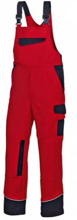 BP-Workwear, Arbeits-Berufs-Latz-Hose, rot/schwarz