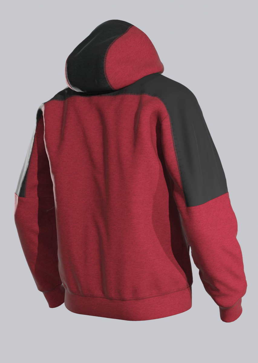 BP- SWEATSHIRT, mit Kapuze, langarm, Farbe: rot/schwarz