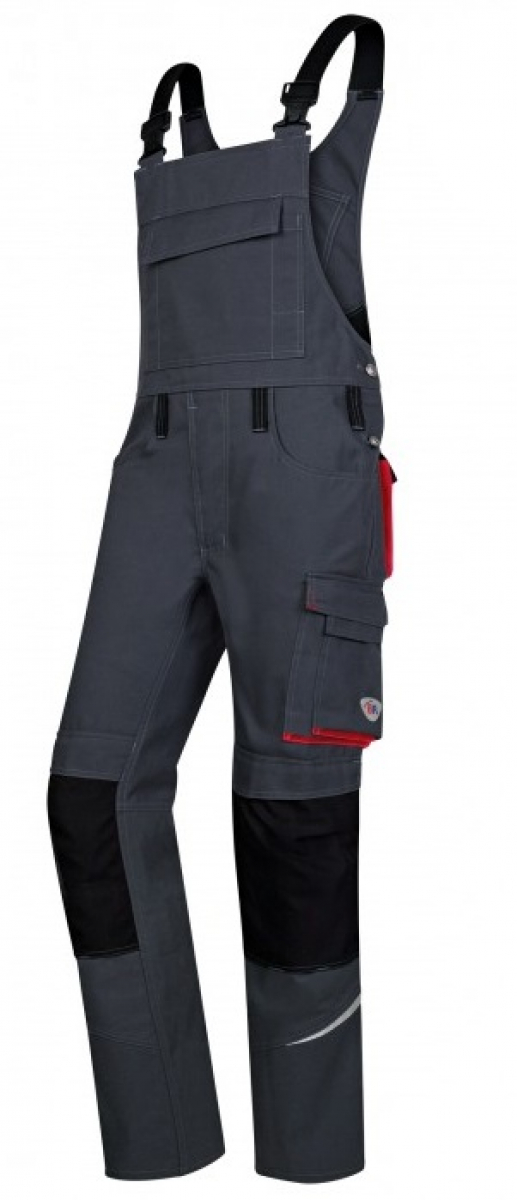 BP-Workwear, Latzhose, ca. 305g/m², anthrazit/rot