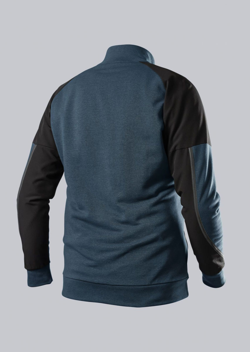BP-Worker-Shirts, Herren-Sweatshirt-Troyer, BP-Worker-Shirts,lus Modern Stretch, nachtblau/schwarz