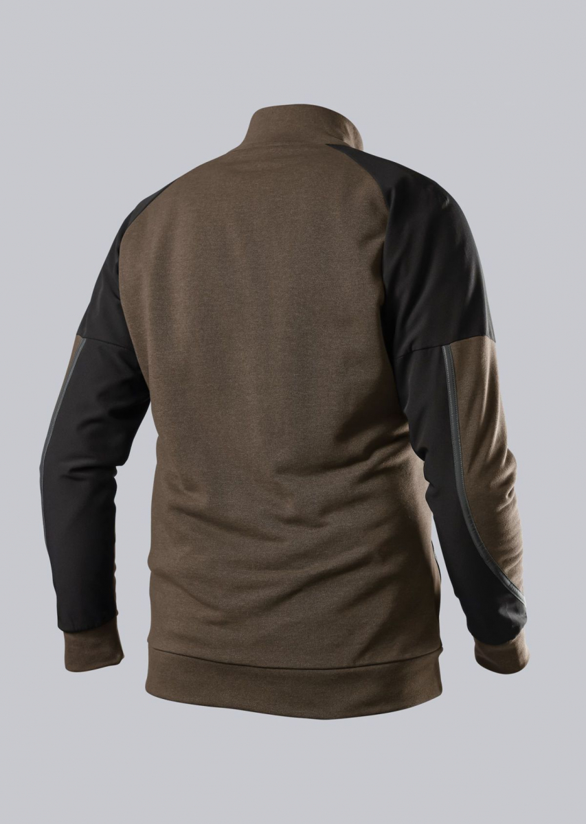 BP-Worker-Shirts, Herren-Sweatshirt-Troyer, BP-Worker-Shirts,lus Modern Stretch, falke/schwarz